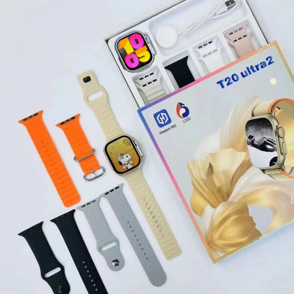 T20 Ultra 2 Smart Watch With 4 Straps